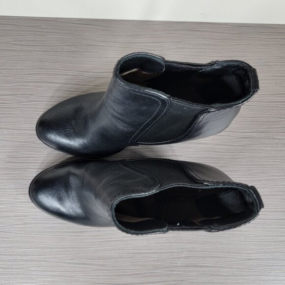 Michael Kors Thea Wedge Chelsea Boots, Black Leather, Womens Size 6 M - Picture 8 of 11